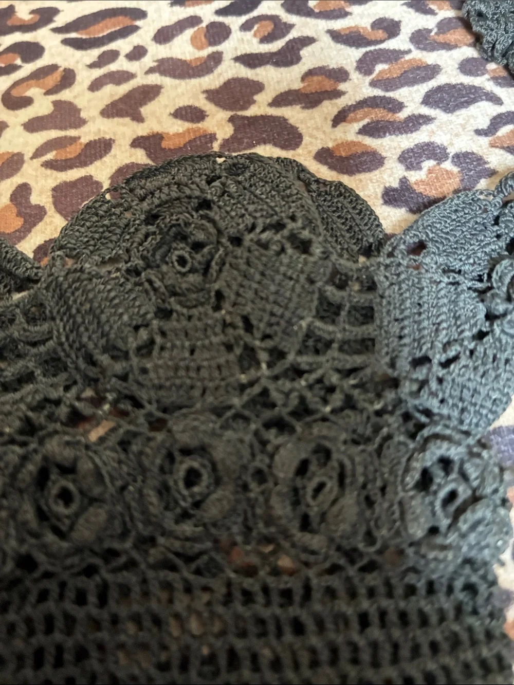 Black Lace Irish Crochet Women's Gloves